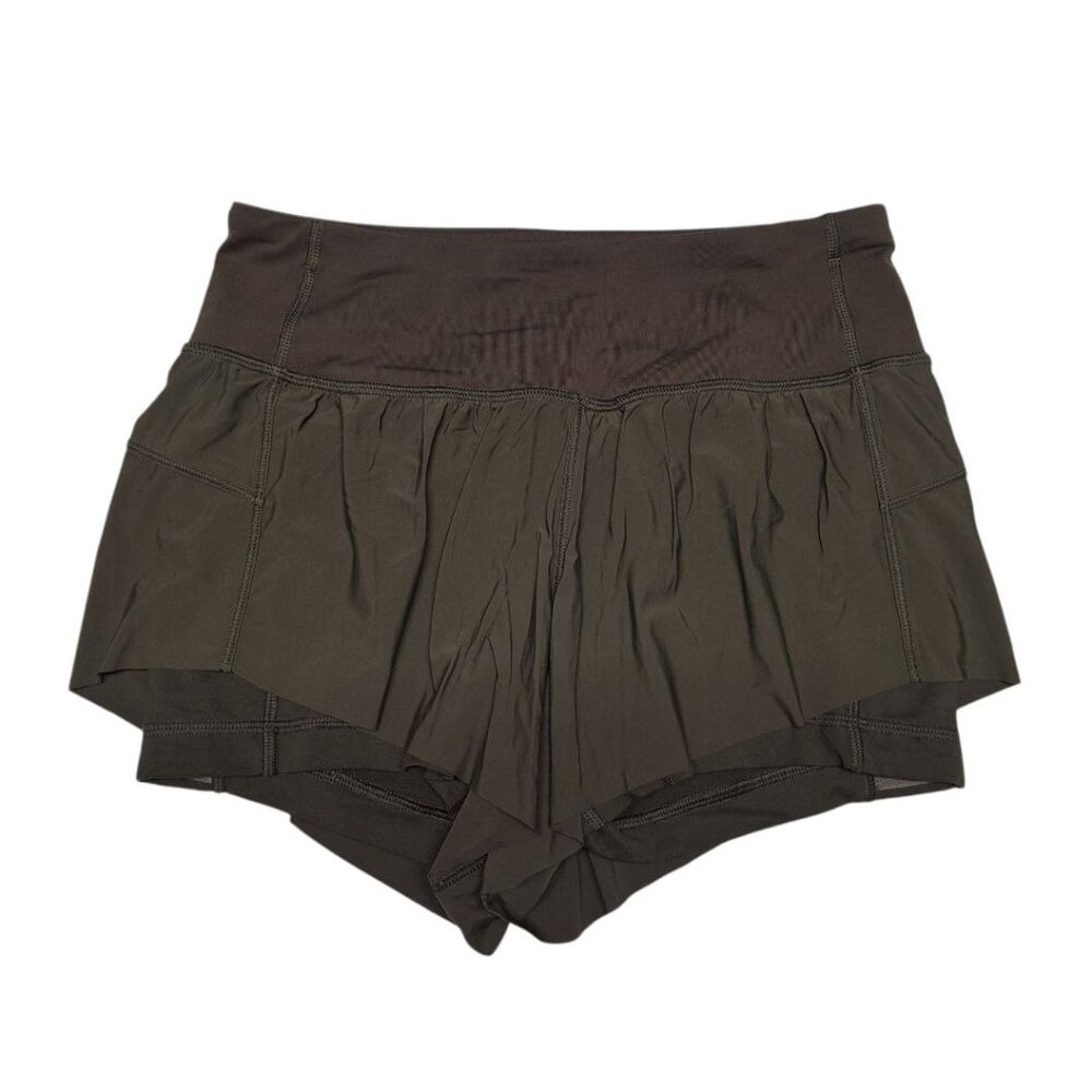 Lululemon Athletica Squad Goal‎ Shorts Workout Green Layers Womens 4 Stretch